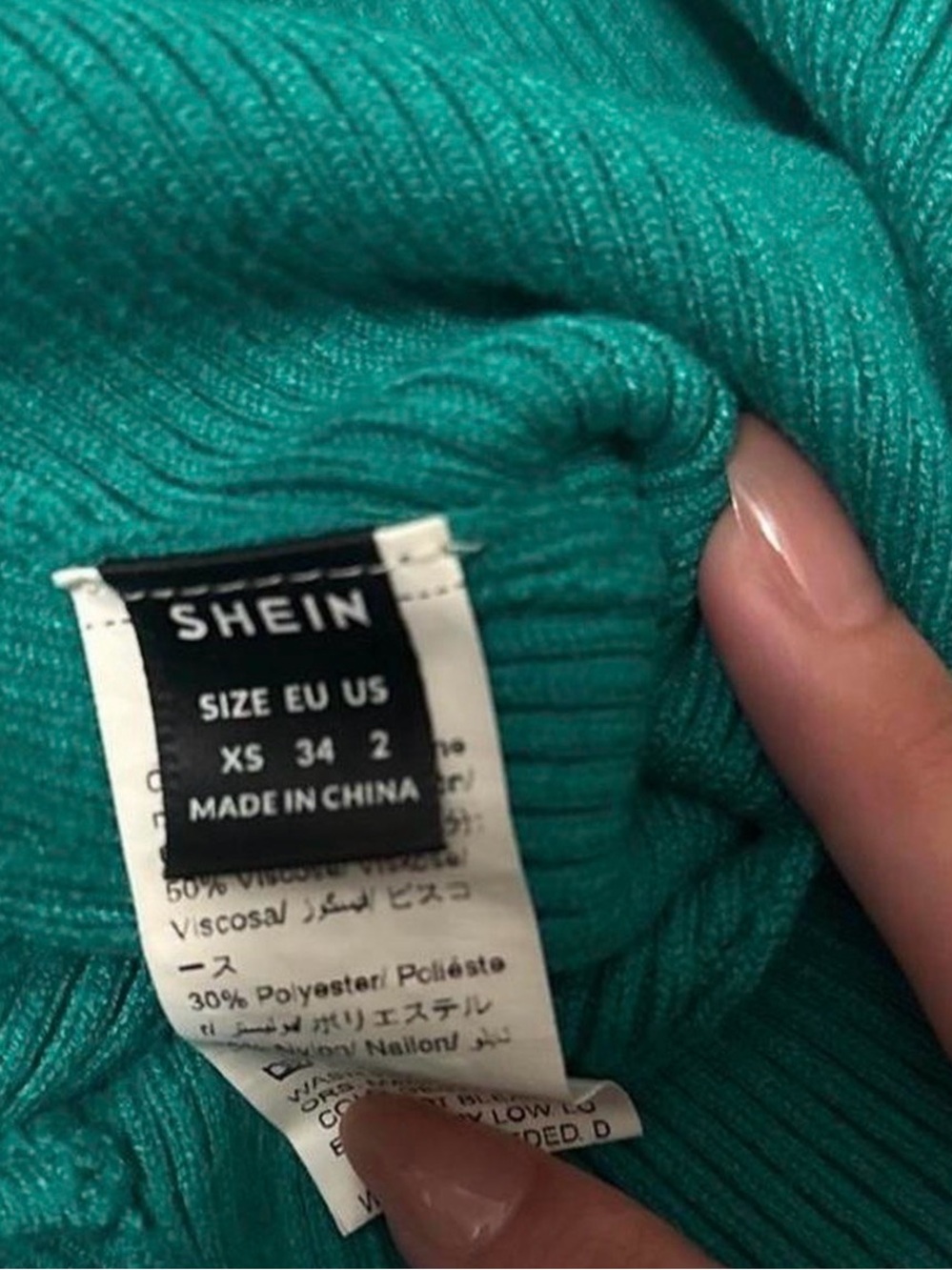 SHEIN Green Ribbed Top - Picture 3 of 3